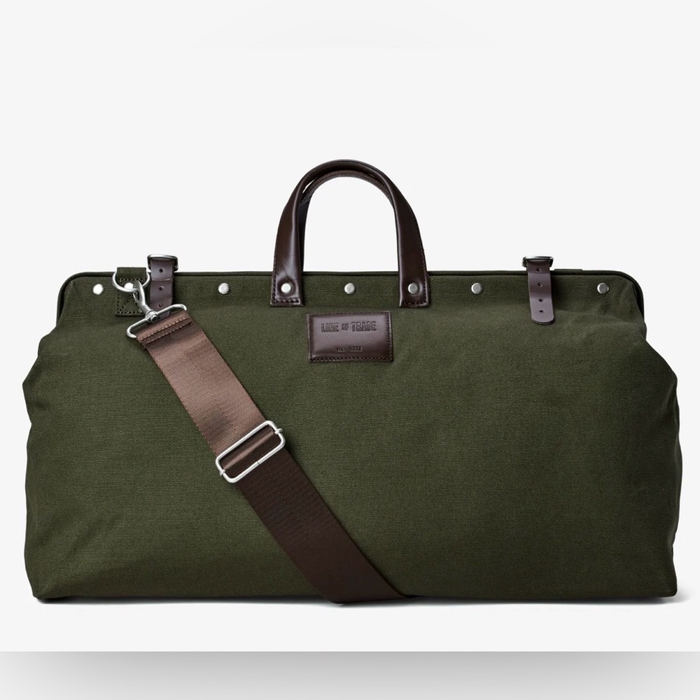 Line of Trade Canvas Weekender Bag | Green | Duffel | Travel | Carry On | NWOT